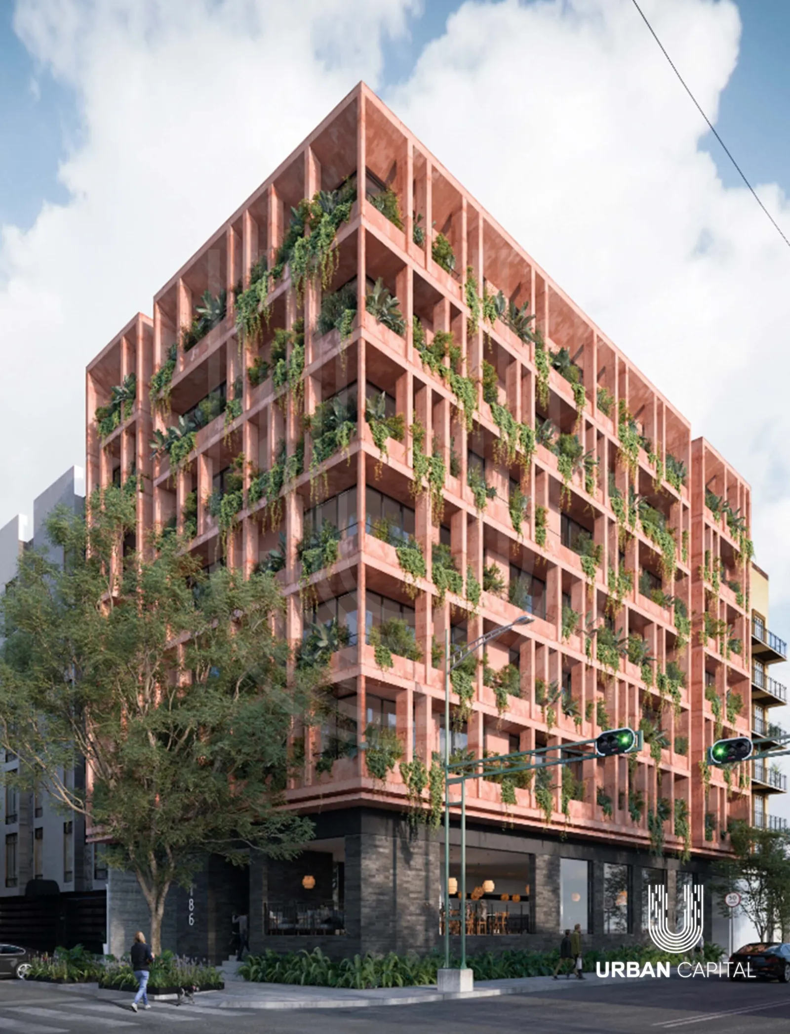Edificio Bajío 186 con cancelería de aluminio y vidrio